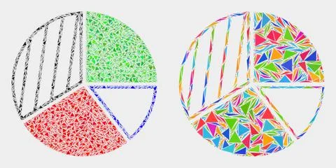 Vector Pie Chart Mosaic Icon of Triangle Items イラスト素材
