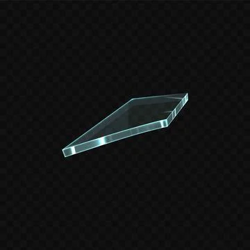 Vector piece of broken glass with jagged sharp edges. Stock Illustration