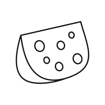 Vector Piece of cheese in line style isolated Stock Illustration