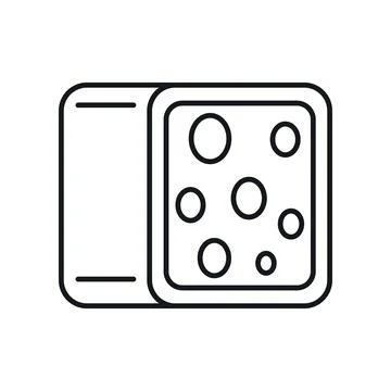 Vector piece of Dutch cheese in line style Stock-Illustration