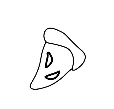 Vector piece of pie with a black line.Simple food and cooking illustration Stock Illustration