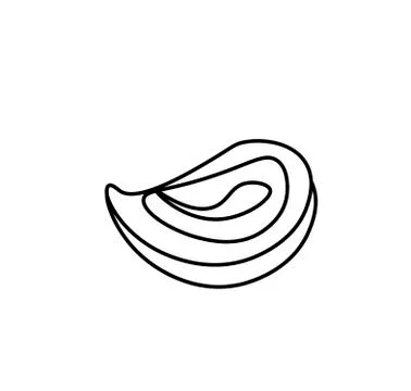 Vector piece of steak with a black line.Simple food and cooking illustration Stock Illustration