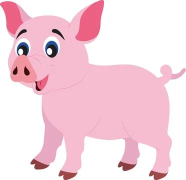 Vector Pig Cartoon Character Stock Illustration