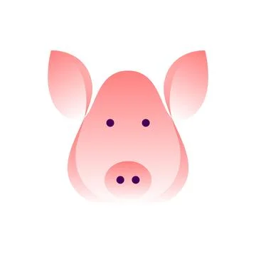 Vector pig in gradient style. Digital art Stock Illustration