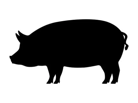 Vector pig silhouette Stock Illustration