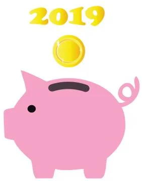 Vector Piggy Bank Stock Illustration