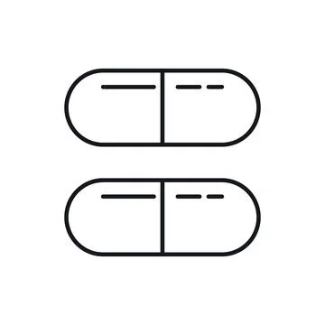 Vector Pills in outline style isolated on white background Stock-Illustration