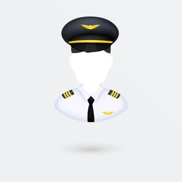 Vector Pilot Icon. Isolated on white. Stock Illustration