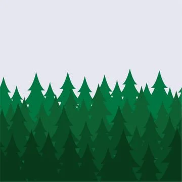 Vector pine forest seamless background pattern. abstract green tree woods Stock Illustration
