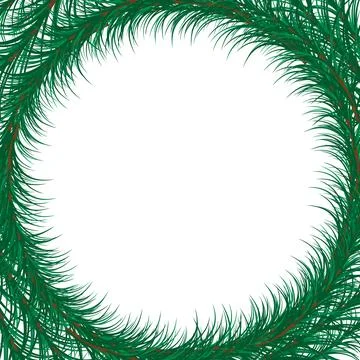 Vector pine frame, border of spruce, pine Christmas branches Stock Illustration