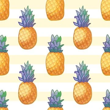 Vector pineapple cute pattern Stock Illustration