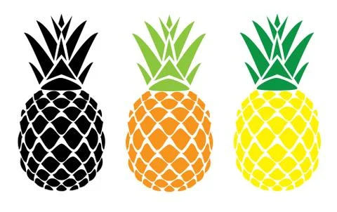 Vector pineapple fruit Illustrazione stock