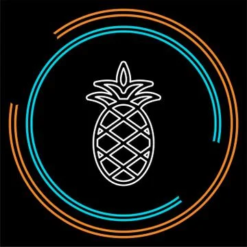 Vector pineapple icon, tropical fruit, healthy Stock Illustration