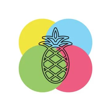 Vector pineapple icon, tropical fruit, healthy Stock Illustration
