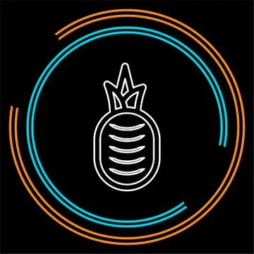 Vector pineapple illustration, tropical fruit Stock Illustration