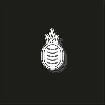 Vector pineapple illustration, tropical fruit - organic food Illustrazione stock