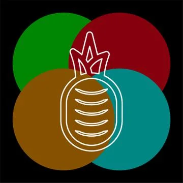 Vector pineapple illustration, tropical fruit Stock Illustration