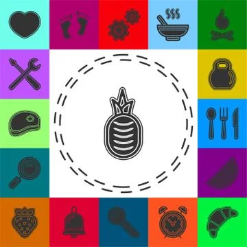 Vector pineapple illustration, tropical fruit - organic food Stock Illustration