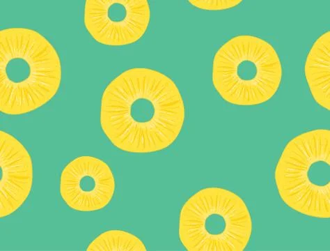 Vector pineapple seamless pattern slice illustration. Fruit pineapple tropical 스톡 일러스트
