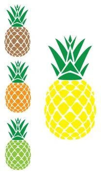 Vector pineapple set Illustrazione stock