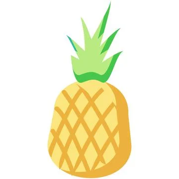 Vector pineapple tropical icon diet fruit isolated Stock Illustration