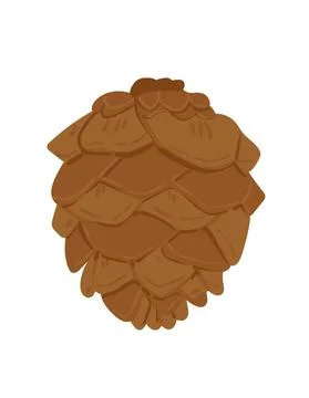 Vector pinecone on a white background. Cone from a tree in cartoon style. Stockillustratie