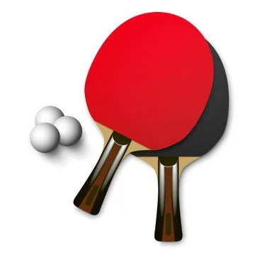 Vector ping pong wooden table tennis rackets 스톡 일러스트