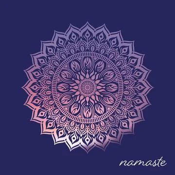Vector pink abstract oriental mandala yoga symbol Stock Illustration
