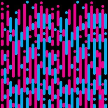 Vector pink and blue Irregular rounded lines vertical halftone transition abs Illustrazione stock