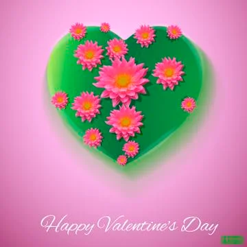 Vector. Pink background. Postcard heart. Valentine's day. I love you Stock Illustration