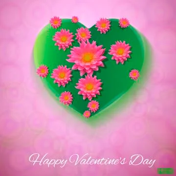 Vector. Pink background. Postcard heart. Valentine's day. I love you Stock Illustration