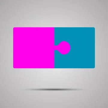 Vector Pink Blue Piece Puzzle Jigsaw. 2 Step. Stock Illustration
