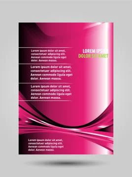 Vector pink brochure flyer template design  Stock Illustration