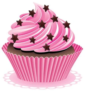 Vector pink cupcake Stock Illustration