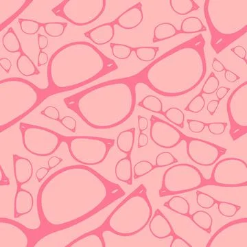 Vector pink design seamless pattern with glasses. Shapes in endless pattern d Stock Illustration