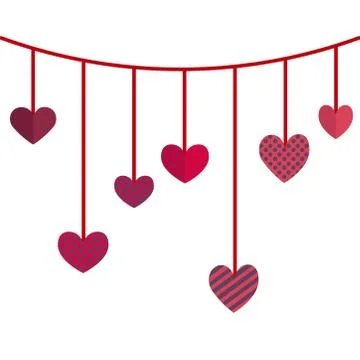 Vector Pink Frame with flat textured Hearts Stock Illustration