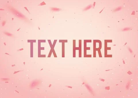 Vector pink gradient party background template with confetti border Stock Illustration