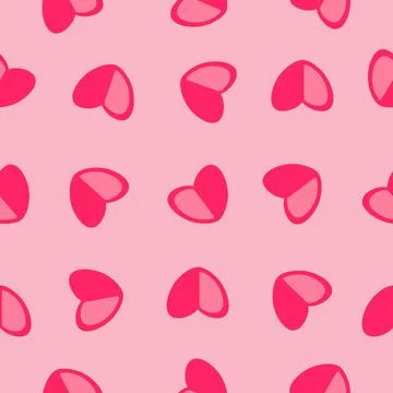 Vector pink hearts seamless pattern Stock Illustration