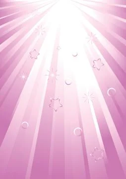 Vector pink light rays spread Stock Illustration
