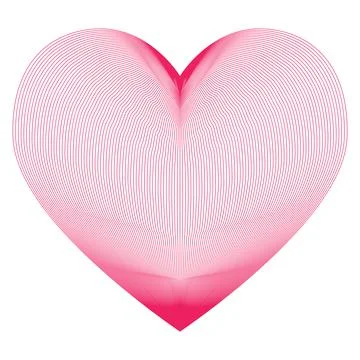 Vector pink linear heart. Valentine's Day. Love. Stock Illustration
