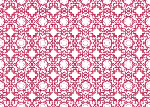Vector of Pink Linked Hearts Seamless Background イラスト素材