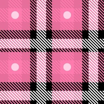 Vector Pink Plaid Check Seamless Pattern in Geometric Abstract Style Can be used 스톡 일러스트