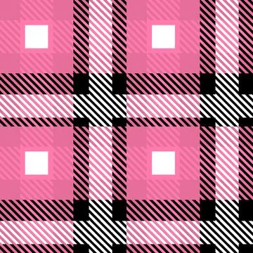 Vector Pink Plaid Check Seamless Pattern in Geometric Abstract Style Can be used Illustrazione stock
