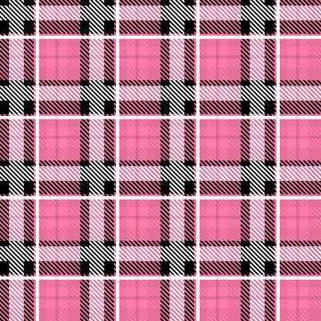 Vector Pink Plaid Check Seamless Pattern in Geometric Abstract Style Can be used Stock Illustration