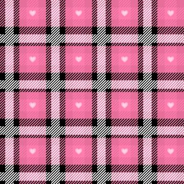 Vector Pink Plaid Check Seamless Pattern in Geometric Abstract Style Can be used Stock Illustration