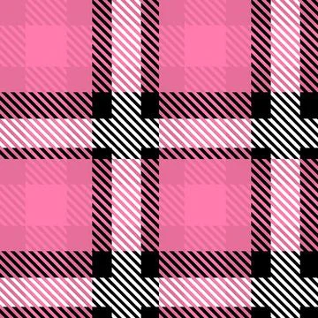 Vector Pink Plaid Check Seamless Pattern in Geometric Abstract Style Can be used Stock Illustration