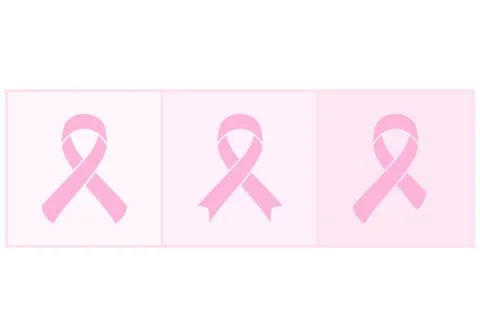 Vector Pink ribbons set of breast cancer on an abstract background illustration Stock Illustration
