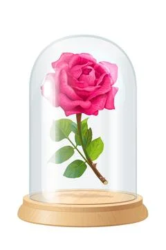 Vector pink rose, glass flask Stock Illustration