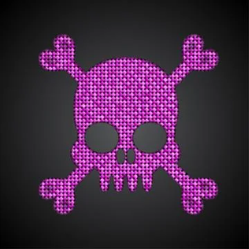 Vector pink sequin skull. Jolly Roger.  Eps 10. Stock Illustration