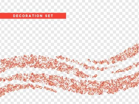 Vector pink sequins realistic design isolated on transparent background Stock Illustration